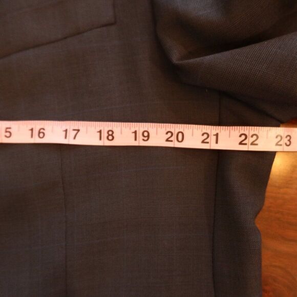 RALPH LAUREN mens wool cashmere blazer plaid dark navy 44R 2 button sports jackt - Picture 14 of 16